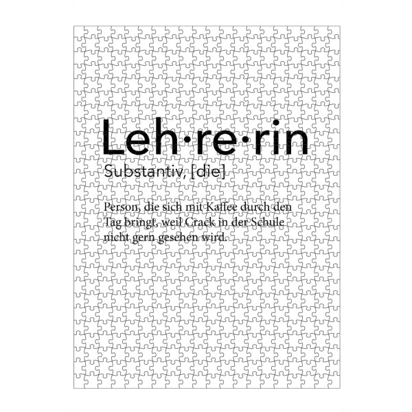 Puzzle Ravensburger "Lehrerin Definition 24" artboxONE - Schwarzweiß,Lehrersprüche - Lehrerin,Definition - Bild Lehrerin