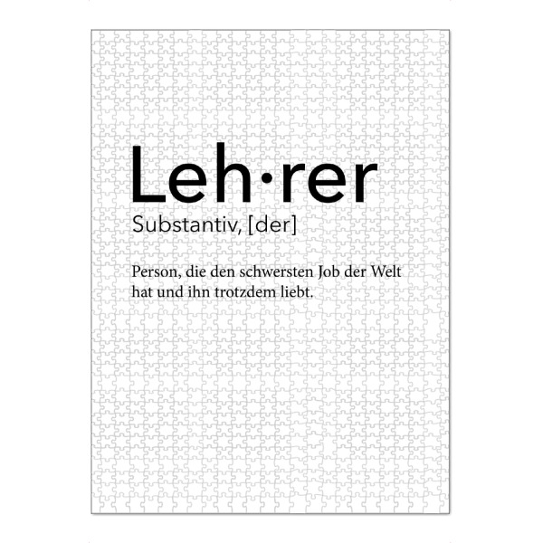 Puzzle Ravensburger "Lehrer Definition 60" artboxONE - Schwarzweiß,Lehrersprüche - Lehrer,Definition - Bild Lehrer