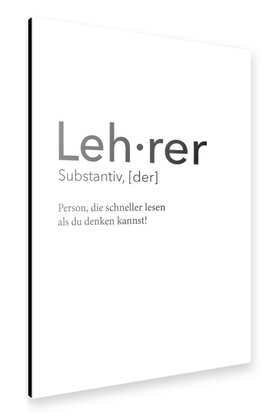 Alu-Dibond "Lehrer Definition 42" 30x20 cm artboxONE
