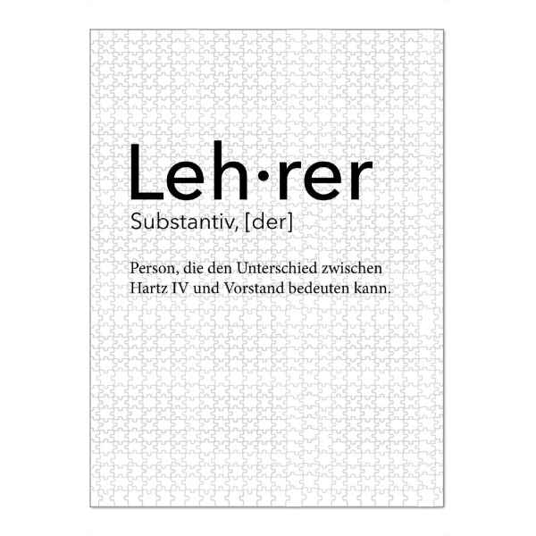 Puzzle Ravensburger "Lehrer Definition 05" artboxONE - Schwarzweiß,Lehrersprüche - Lehrer,Definition - Bild Lehrer