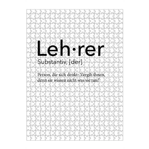 Puzzle Ravensburger "Lehrer Definition 38" artboxONE - Schwarzweiß,Lehrersprüche - Lehrer,Definition - Bild Lehrer