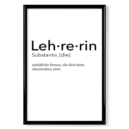 Lehrerin Definition Typografie