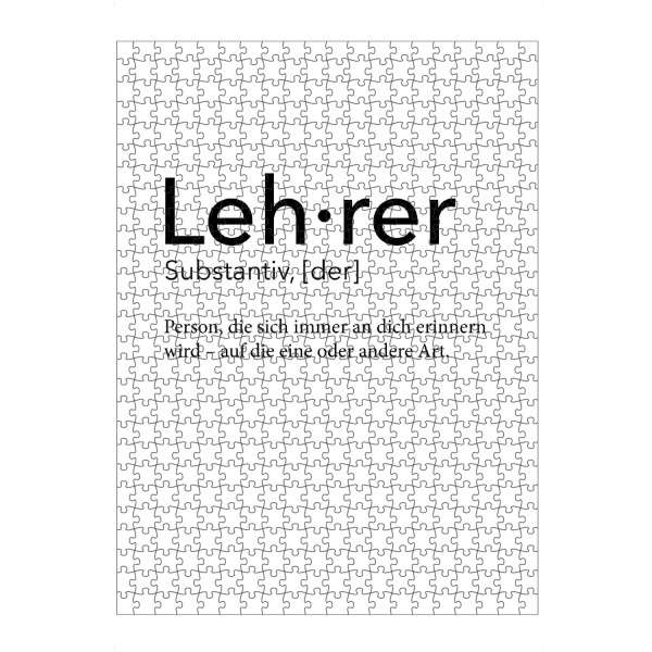 Puzzle Ravensburger "Lehrer Definition 54" artboxONE - Schwarzweiß,Lehrersprüche - Lehrer,Definition - Bild Lehrer