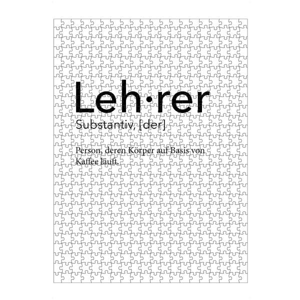 Puzzle Ravensburger "Lehrer Definition 23" artboxONE - Schwarzweiß,Lehrersprüche - Lehrer,Definition - Bild Lehrer