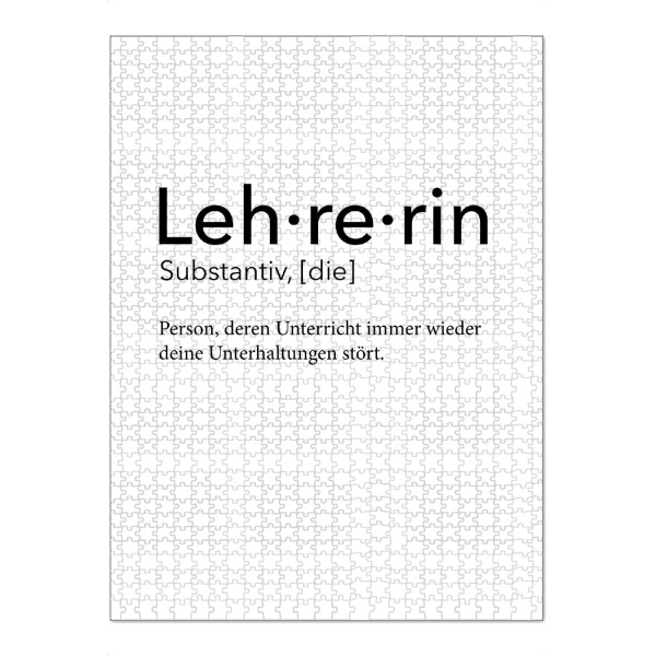 Puzzle Ravensburger "Lehrerin Definition 57" artboxONE - Schwarzweiß,Lehrersprüche - Lehrerin,Definition - Bild Lehrerin