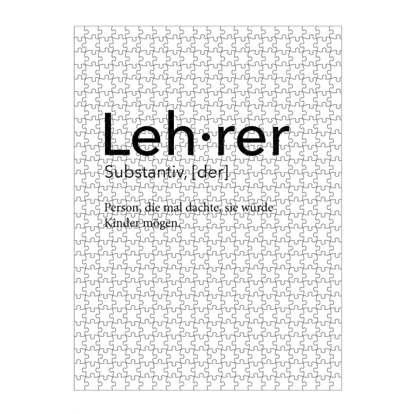 Puzzle Ravensburger "Lehrer Definition 07" artboxONE - Schwarzweiß,Lehrersprüche - Lehrer,Definition - Bild Lehrer