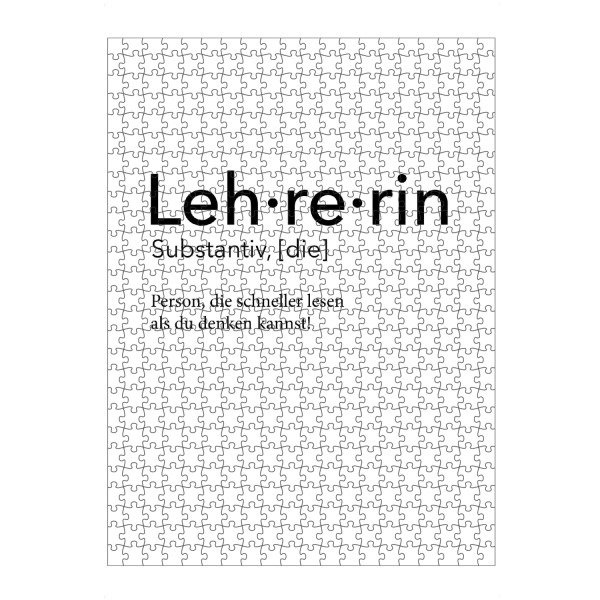 artboxONE Puzzle "Lehrerin Definition 42" artboxONE - Schwarzweiß,Lehrersprüche - Lehrerin,Definition - Bild Lehrerin