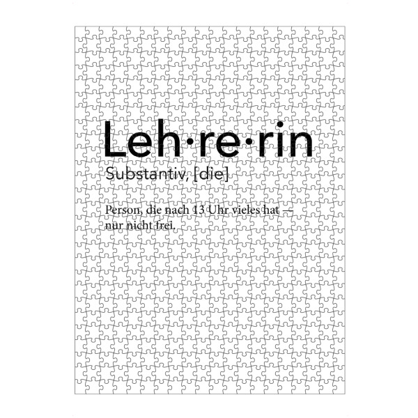 Puzzle Ravensburger "Lehrerin Definition 09" artboxONE - Schwarzweiß,Lehrersprüche - Lehrerin,Definition - Bild Lehrerin