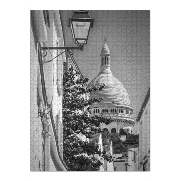 Puzzle Ravensburger "PARIS Gasse in Montmartre" artboxONE - Schwarzweiß,Städte / Paris - Paris,Architektur,Sehenswürdigkeit - Bild paris