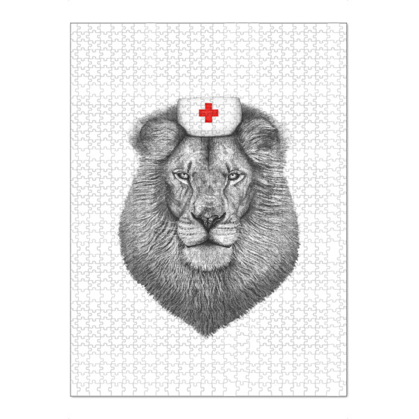 Puzzle Ravensburger "Dr. Löwe" artboxONE - Tiere - Löwe,Doktor,Dr. - Bild löwe