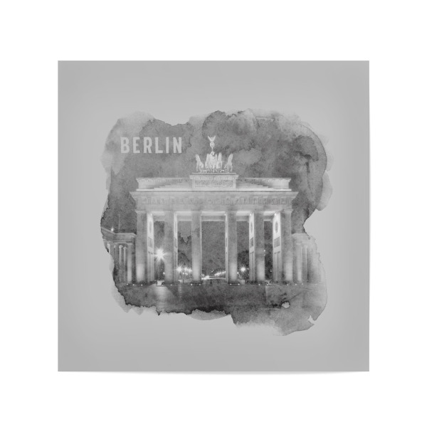 Poster 20x20 cm "Brandenburger Tor | Aquarell" artboxONE - Städte / Berlin,Schwarzweiß - Berlin,Wahrzeichen,Modern