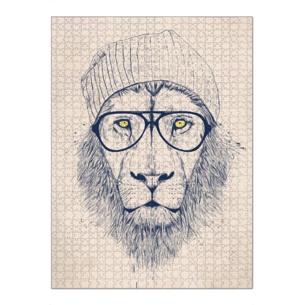 Puzzle Ravensburger "Cool lion" artboxONE - Tiere - Lion,Hipster - Bild lion
