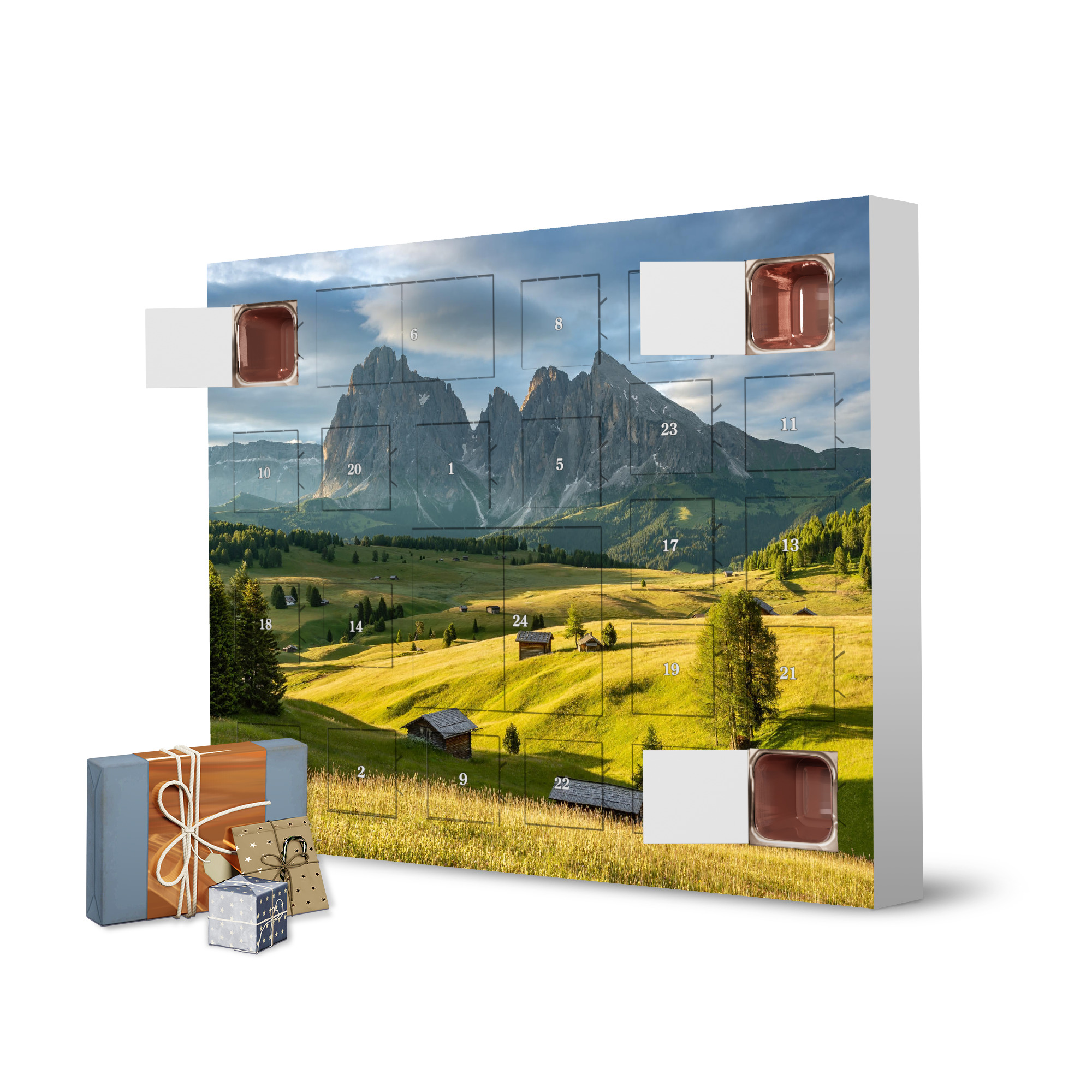 Adventskalender zum Selbstbefüllen Die Seiser Alm in Südtirol artboxONE Adventskalender Natur
