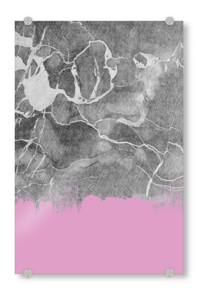 Acrylglasbild "Crayon Marble with Pink" artboxONE - Marmor - Crayon,Marble