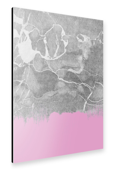 Alu-Dibond "Crayon Marble with Pink" 30x20 cm artboxONE