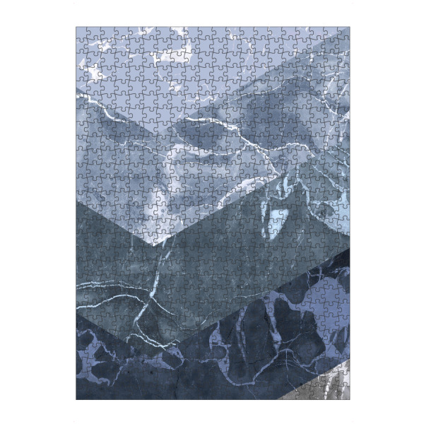 Puzzle Ravensburger "Blue Chevron Marble Collage" artboxONE - Abstrakt,Geometrie,Marmor - Blue,Chevron,Marble,Collage,Texture,Abstract - Bild blue