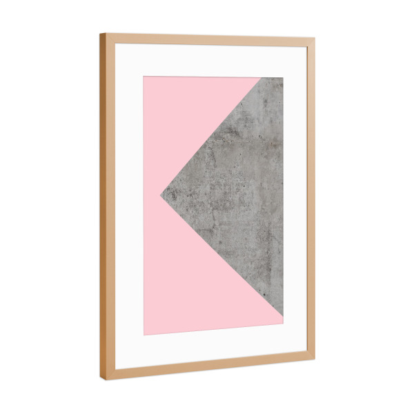 Poster mit Rahmen Kupfer "Pink Collage on Concrete" artboxONE - Abstrakt,Geometrie - Triangle,Raw,Beton,Stein