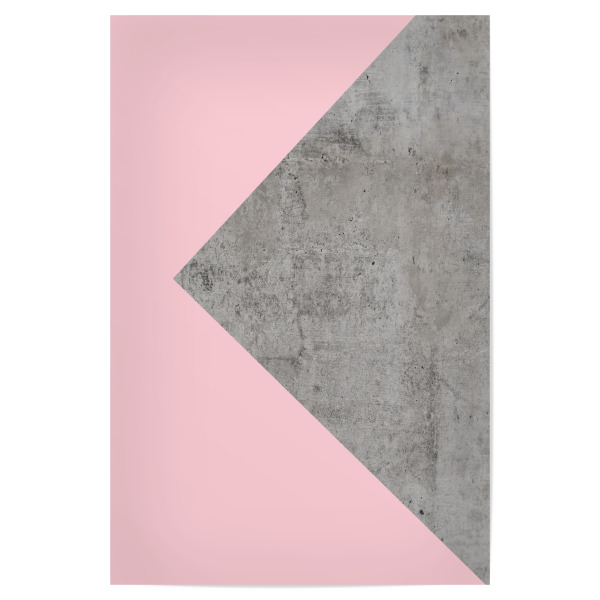 Poster 30x20 cm "Pink Collage on Concrete" artboxONE - Abstrakt,Geometrie - Triangle,Raw,Beton,Stein