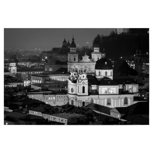 Poster 30x20 cm "Salzburg am Abend" artboxONE - Städte,Reise,Schwarzweiß