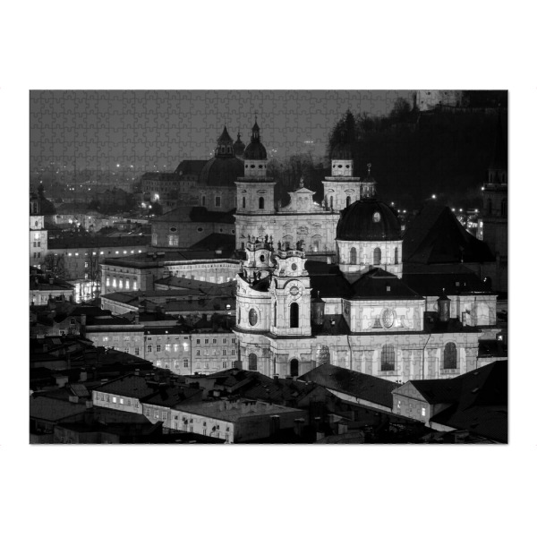 Puzzle Ravensburger "Salzburg am Abend" artboxONE - Städte,Reise,Schwarzweiß