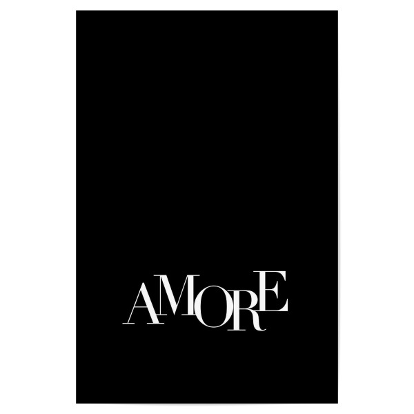 Poster 30x20 cm "Amore" artboxONE - Typografie,Schwarzweiß,Liebe - Love