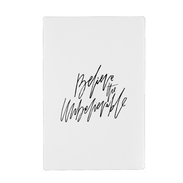Holzbild "Believe The Unbelievable" artboxONE - Typografie,Schwarzweiß,Sport / Motivation