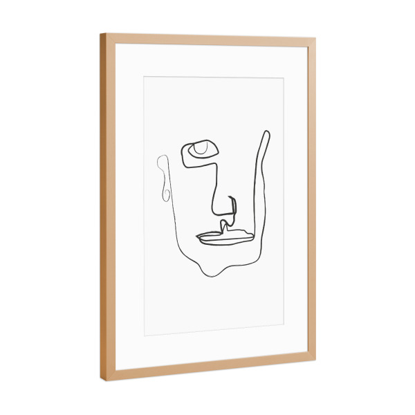 Poster mit Rahmen Kupfer "K O N F U S" artboxONE - Abstrakt,Menschen,Schwarzweiß,Fashion - Oneline,Portrait,Face,Lippen