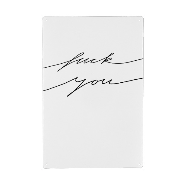 Holzbild "Fuck you minimalistisch" artboxONE - Typografie,Schwarzweiß,Lustig