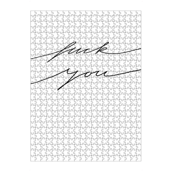 Puzzle Ravensburger "Fuck you minimalistisch" artboxONE - Typografie,Schwarzweiß,Lustig