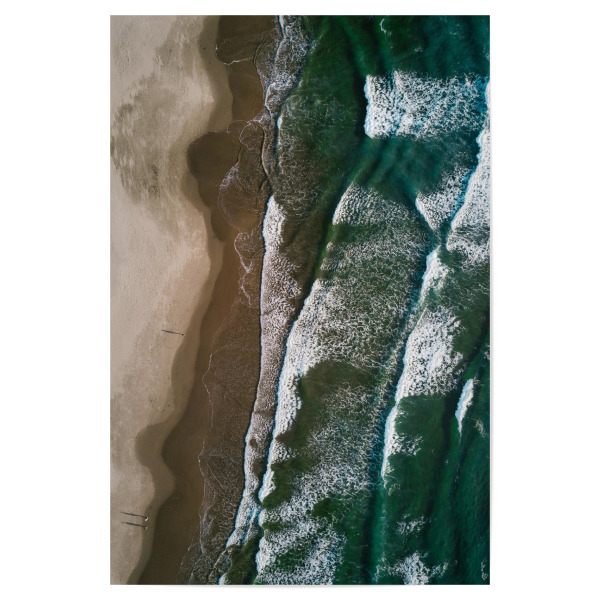 Poster "GREEN OCEAN" artboxONE - Reise / Strand und Meer - Meer,Strand,Wellen,Drohne,Ozean