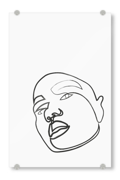 Acrylglasbild "Bossy" artboxONE - Abstrakt,Schwarzweiß - Lineart,Gesicht,Frau