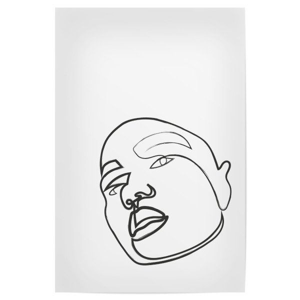 Poster 30x20 cm "Bossy" artboxONE - Abstrakt,Schwarzweiß - Lineart,Gesicht,Frau