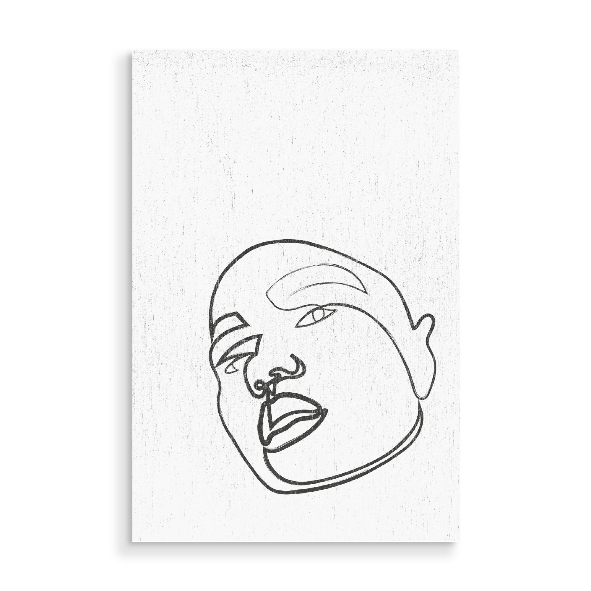 Holzbild "Bossy" artboxONE - Abstrakt,Schwarzweiß - Lineart,Gesicht,Frau