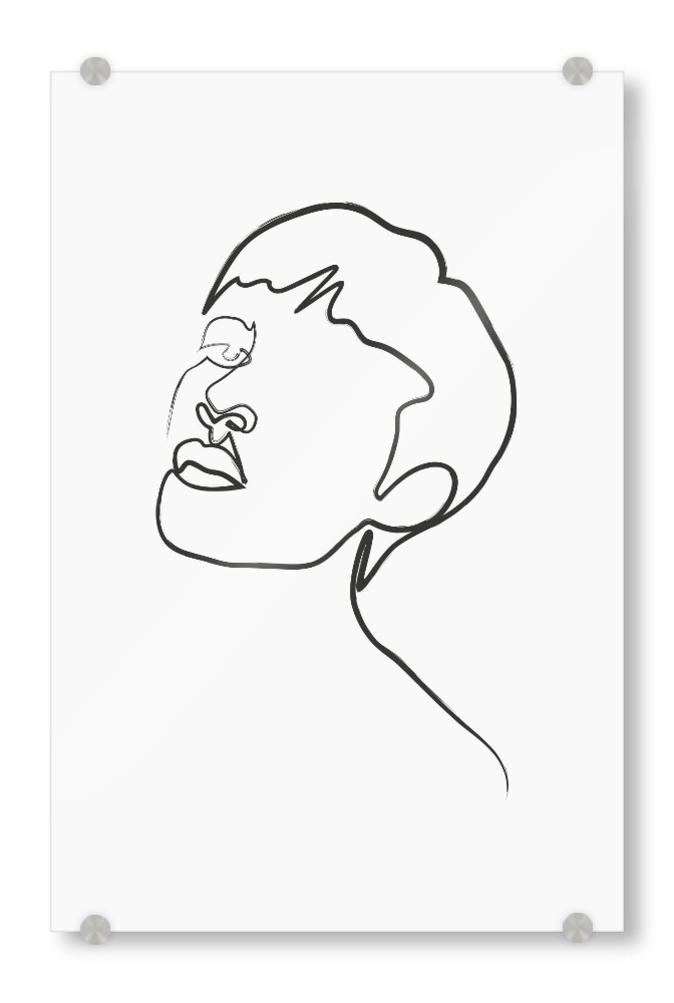 Acrylglasbild "Face Josephine" artboxONE - Abstrakt,Menschen,Schwarzweiß - Frau,Gesicht,Oneline