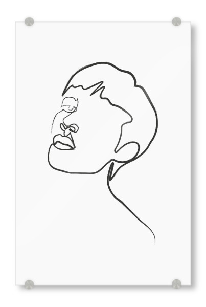 Acrylglasbild "Face Josephine" artboxONE - Abstrakt,Menschen,Schwarzweiß - Frau,Gesicht,Oneline