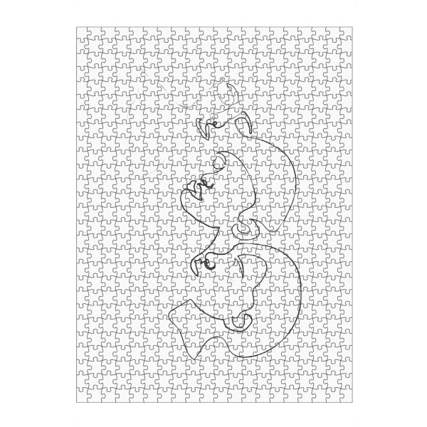 Puzzle Ravensburger "Dreiheit" artboxONE - Abstrakt,Menschen,Schwarzweiß,Liebe - Gesichter,Frauen,Lineart - Bild gesichter