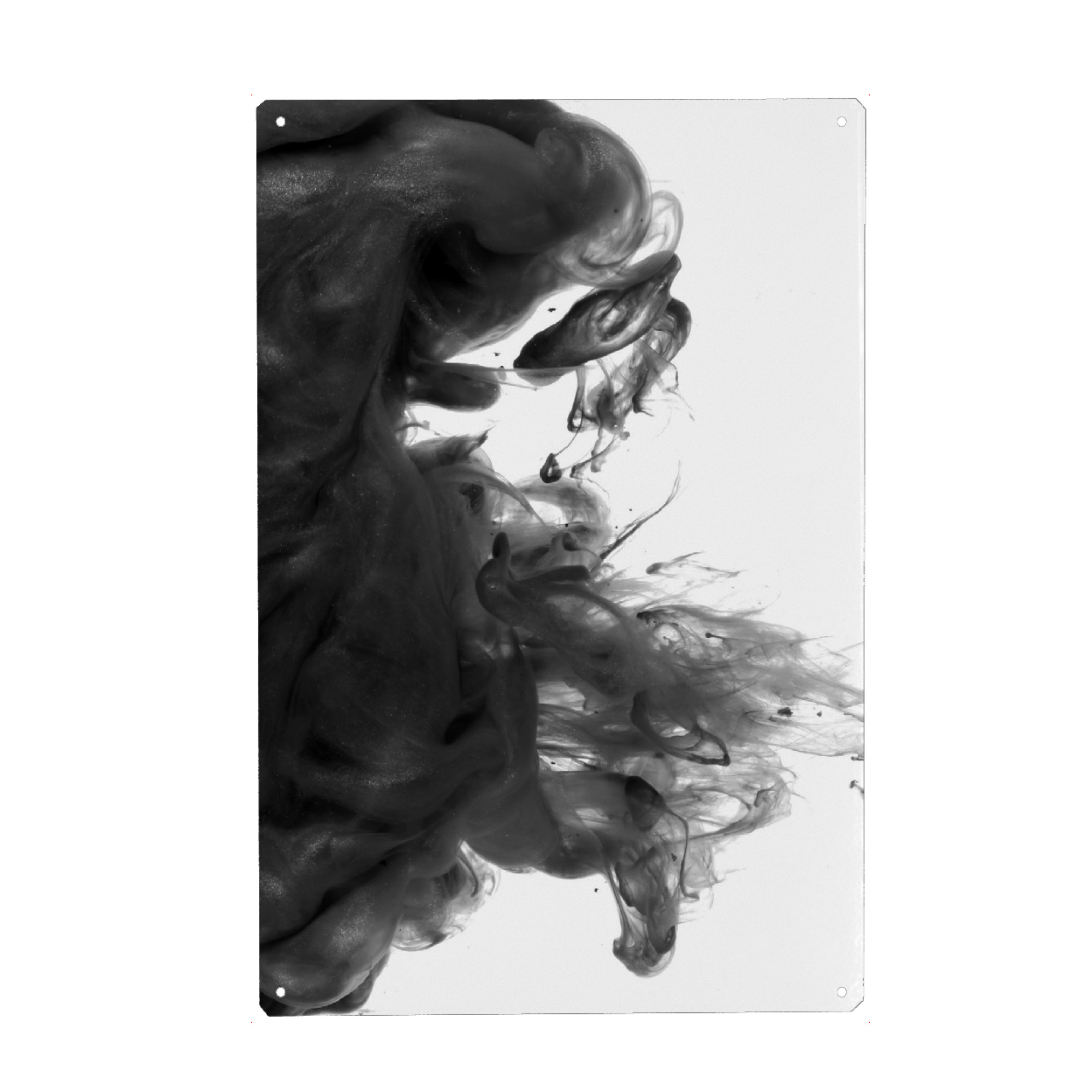 Holzbild "Ink in water photography" artboxONE - Abstrakt,Schwarzweiß - Tinte,Minimalistisch,Flüssig
