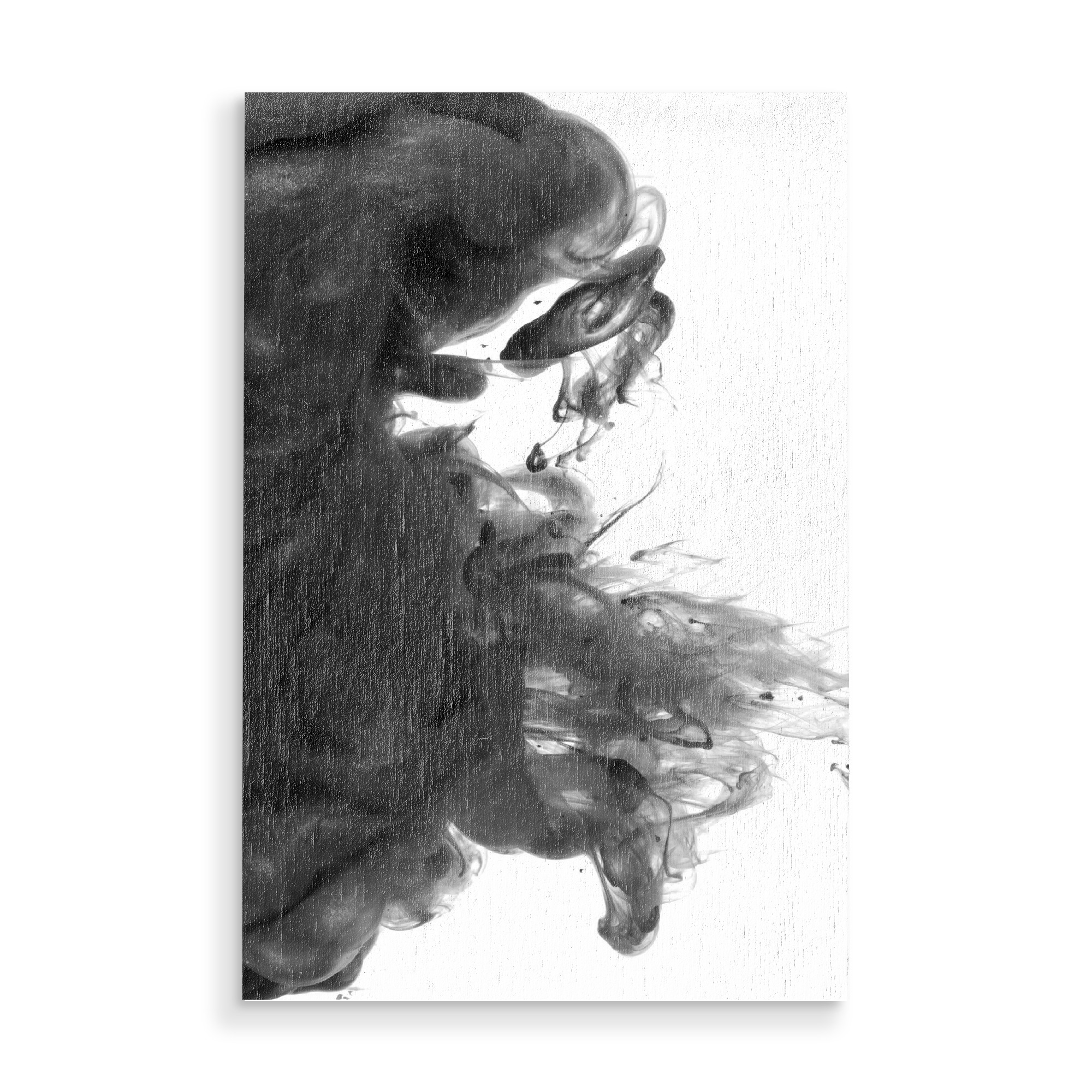 Holzbild "Ink in water photography" artboxONE - Abstrakt,Schwarzweiß - Tinte,Minimalistisch,Flüssig