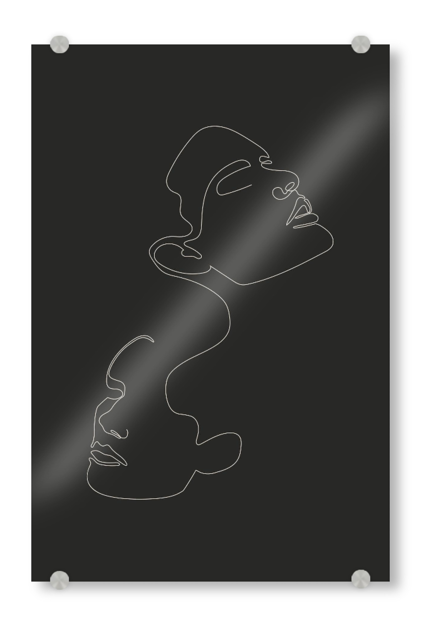 Acrylglasbild "Abstracted" artboxONE - Abstrakt,Schwarzweiß - Liebe,Abstrakt,Lineart