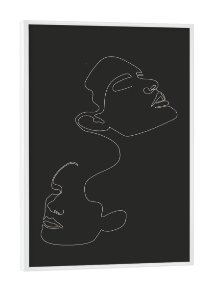 Poster mit weißem Rahmen "Abstracted" artboxONE - Abstrakt,Schwarzweiß - Liebe,Abstrakt,Lineart