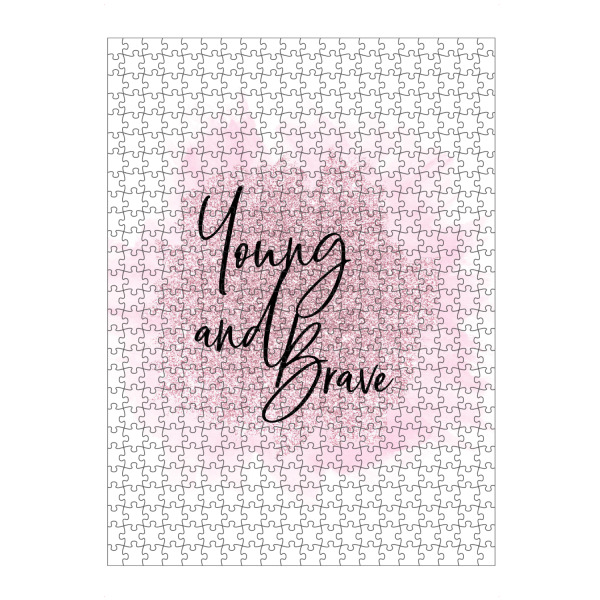 Puzzle Ravensburger "Young and Brave" artboxONE - Typografie - Young,Brave,Quote - Bild young