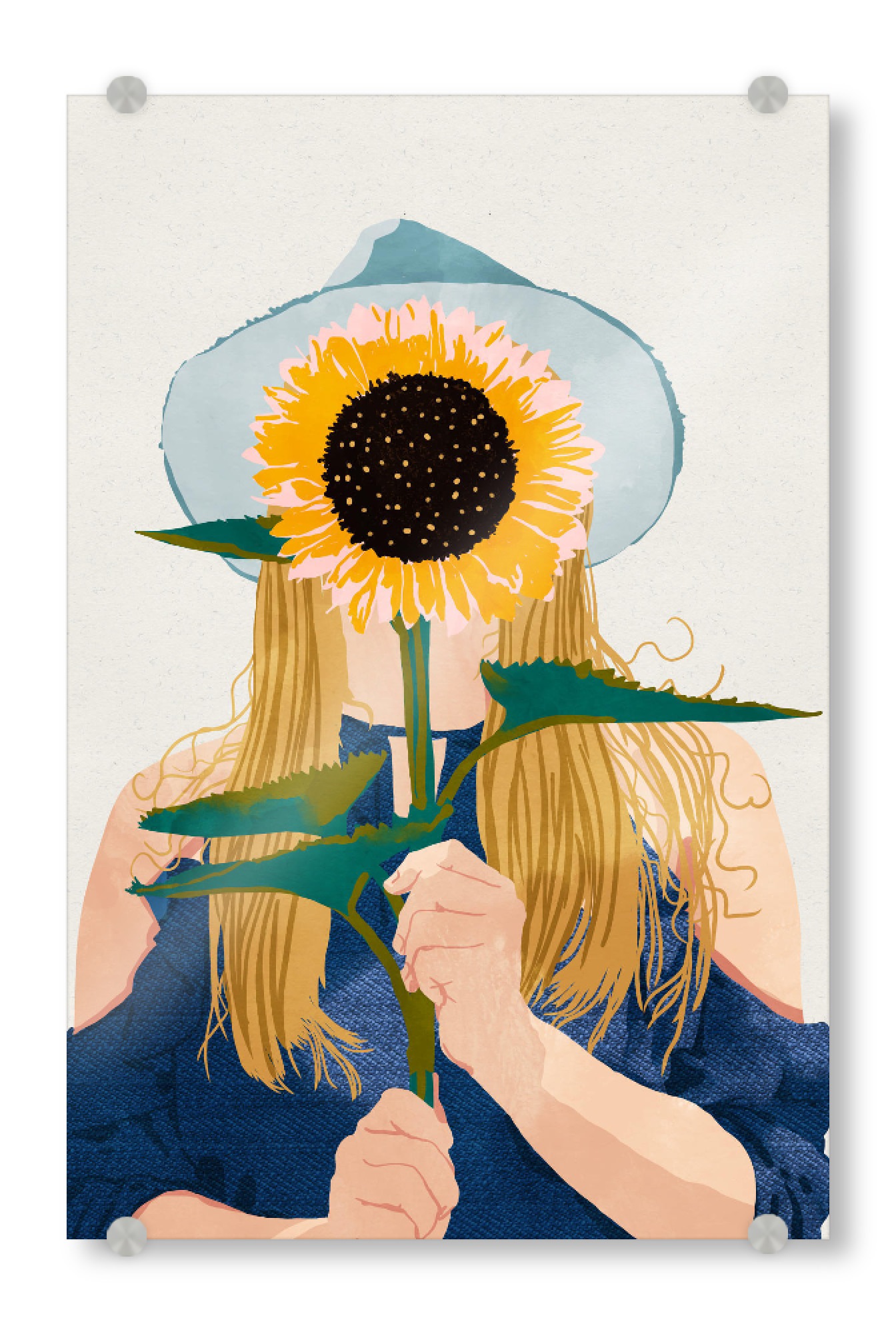 Acrylglasbild "Miss Sunflower-II" artboxONE - Floral,Fashion - Portrait,Sunflower,Floral,Girl