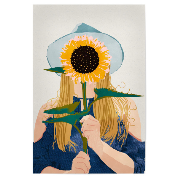 Poster 30x20 cm "Miss Sunflower-II" artboxONE - Floral,Fashion - Portrait,Sunflower,Floral,Girl