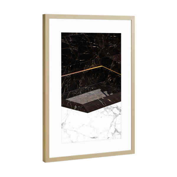 Poster mit Rahmen Gold "Marble Paradox" artboxONE - Abstrakt,Geometrie
