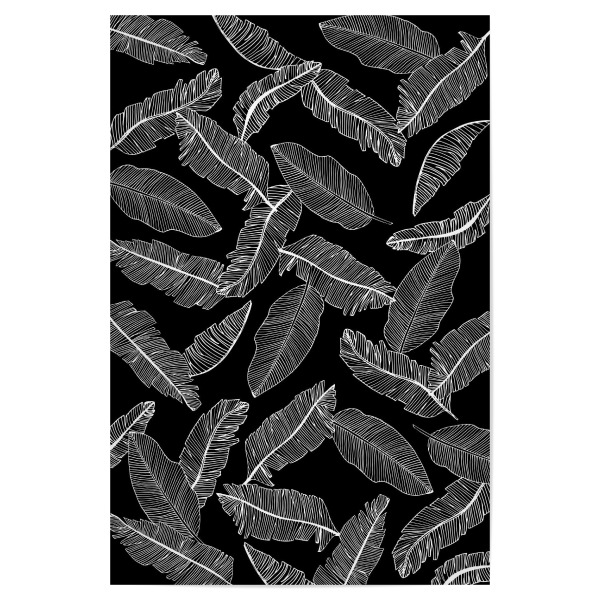 Poster 30x20 cm "Banana Leaves Black - Motif Four" artboxONE - Floral,Schwarzweiß - Leaf,Banana