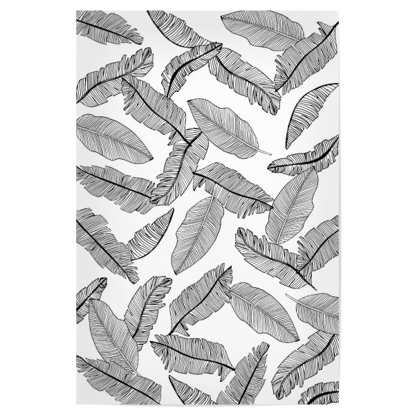 Poster 30x20 cm "Banana Leaves White - Motif Four" artboxONE - Natur,Floral,Abstrakt,Schwarzweiß