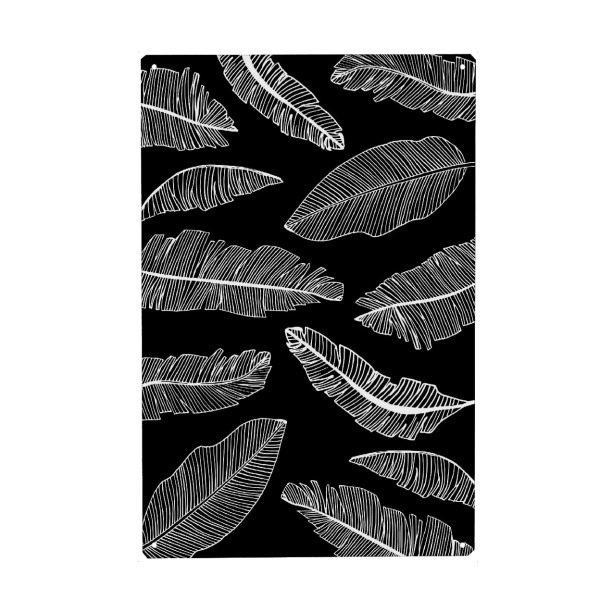 Holzbild "Banana Leaves Black - Motif Three" artboxONE - Floral,Schwarzweiß - Leaf,Banana