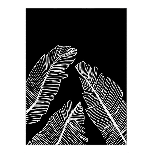 Puzzle Ravensburger "Banana Leaves Black - Motif Two" artboxONE - Floral,Schwarzweiß - Leaves,Tropical,Palmtree - Bild leaves