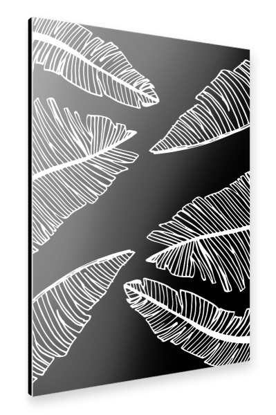 Alu-Dibond "Banana Leaves Black - Motif One" 30x20 cm artboxONE