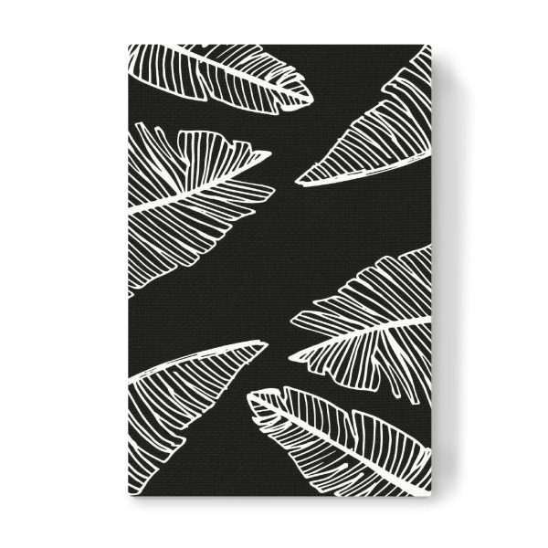 Leinwandbild "Banana Leaves Black - Motif One" artboxONE - Floral,Schwarzweiß - Leaf,Banana